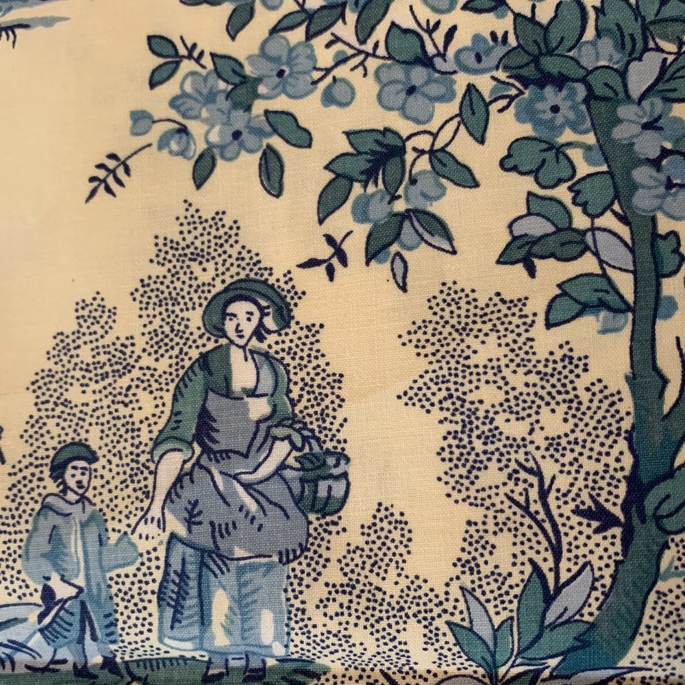 Gorgeous Vintage Chinoiserie Toile Bailey & Griffin Hand Printed Fishermen - Picture 9 of 16